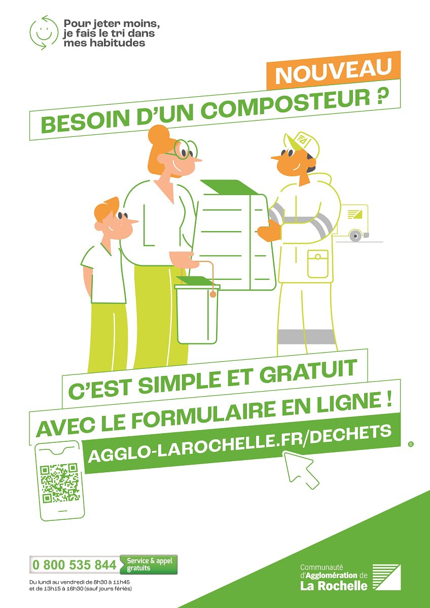 Plan de circulation pour accéder à l'unité de compostage : depuis La Rochelle (quartier Villeneuvre-les-Salines) traverser la rocade puis la zone industrielle de Périgny, continuer tout droit au quatrième rond-point (après être passé devant Lea Nature) en laissant la direction Chagnolet sur la gauche, puis tourner à gauche au rond-point suivant direction Dompierre-sur-Mer, l'unité de compostage sera sur la droite